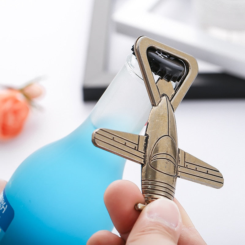 Bronze Airplane Shape Beer Bottle Opener