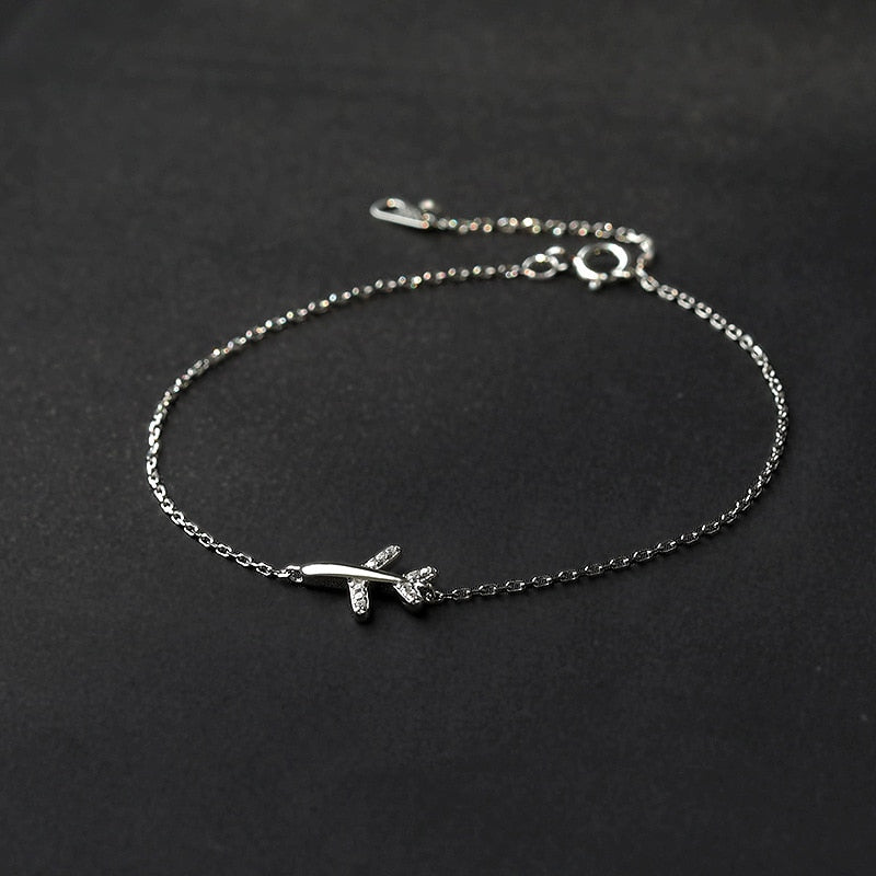 Luxurious S925 Silver Airplane Elegant Bracelet