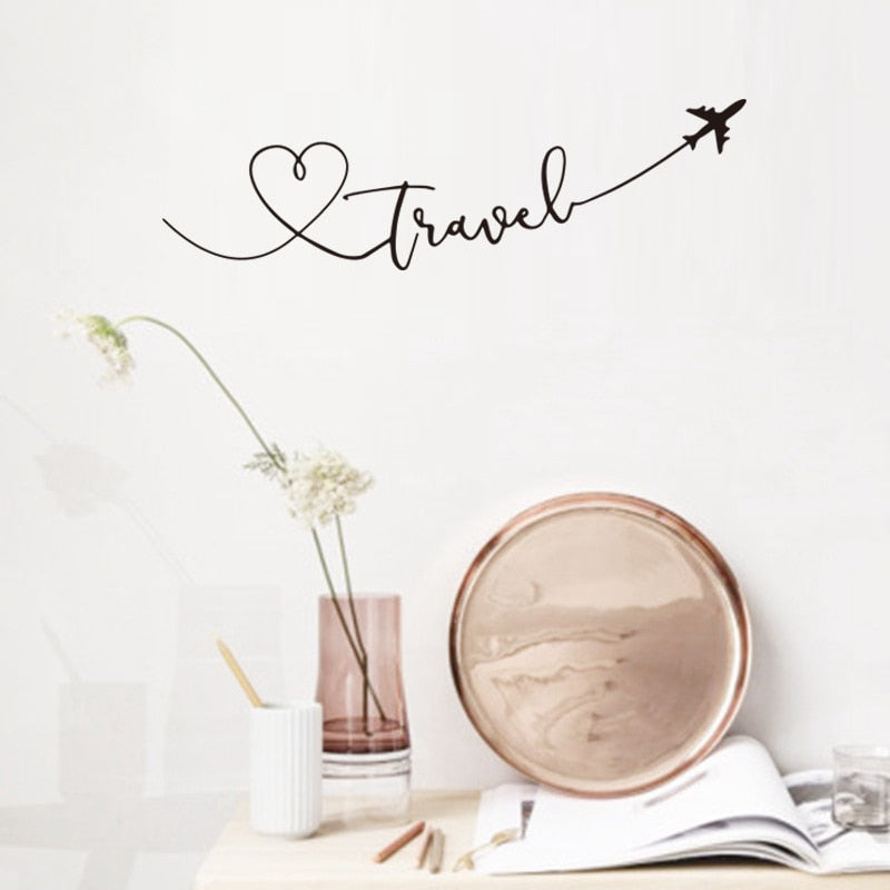 Airplane Love Travel Wall Sticker