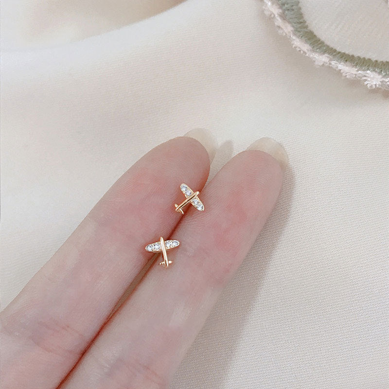 Gold Small Elegant Stud Earrings