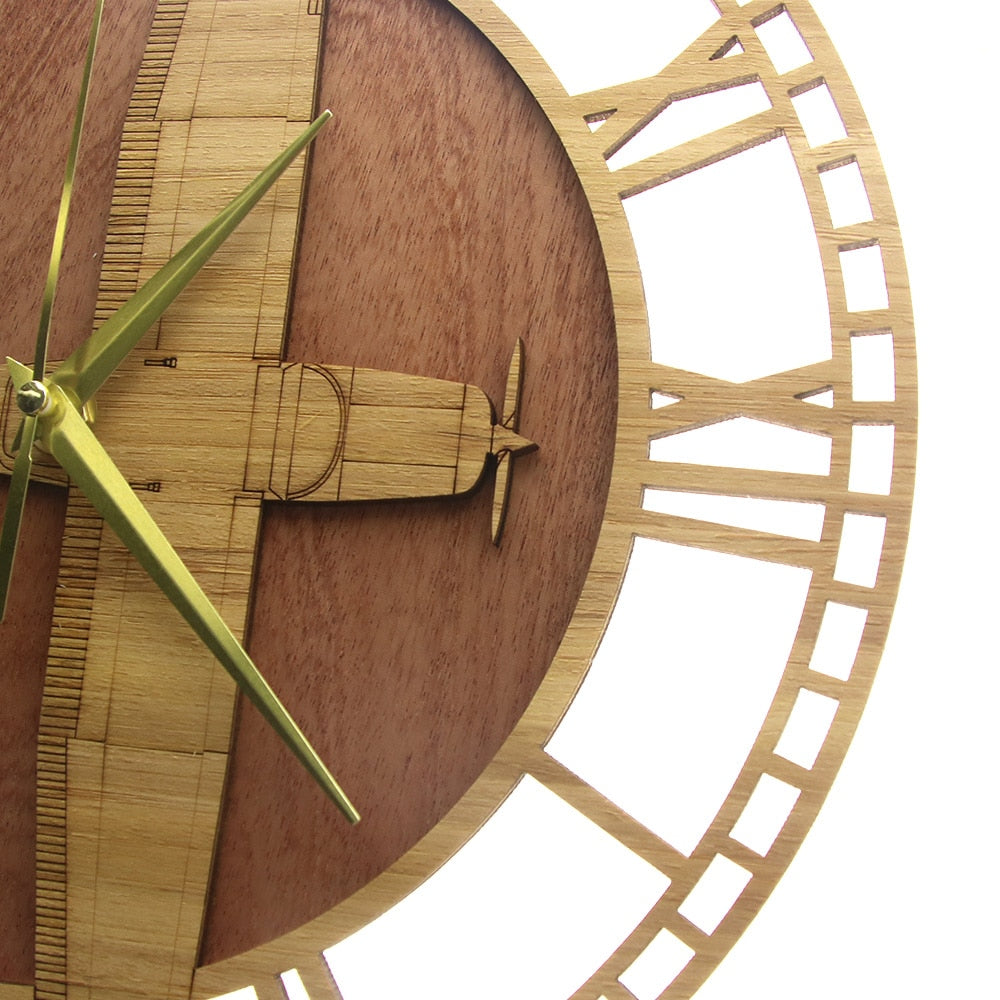 Unique Wooden Aviation Clock