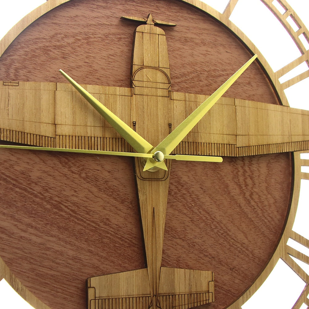 Unique Wooden Aviation Clock