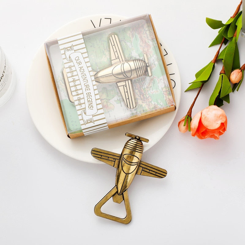 Bronze Airplane Shape Beer Bottle Opener