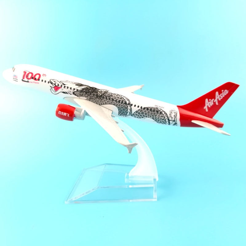 AirAsia 100th Dragon Airlines Airbus A320 Aircraft Metal 1:400 Collectible Replicas