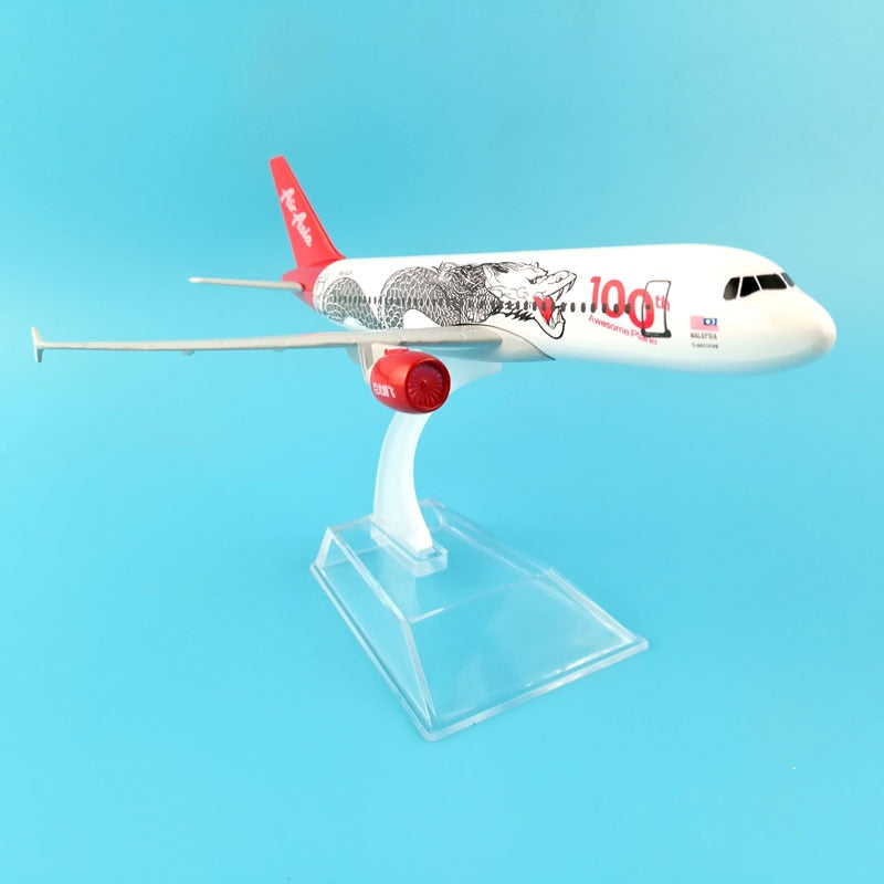 AirAsia 100th Dragon Airlines Airbus A320 Aircraft Metal 1:400 Collectible Replicas