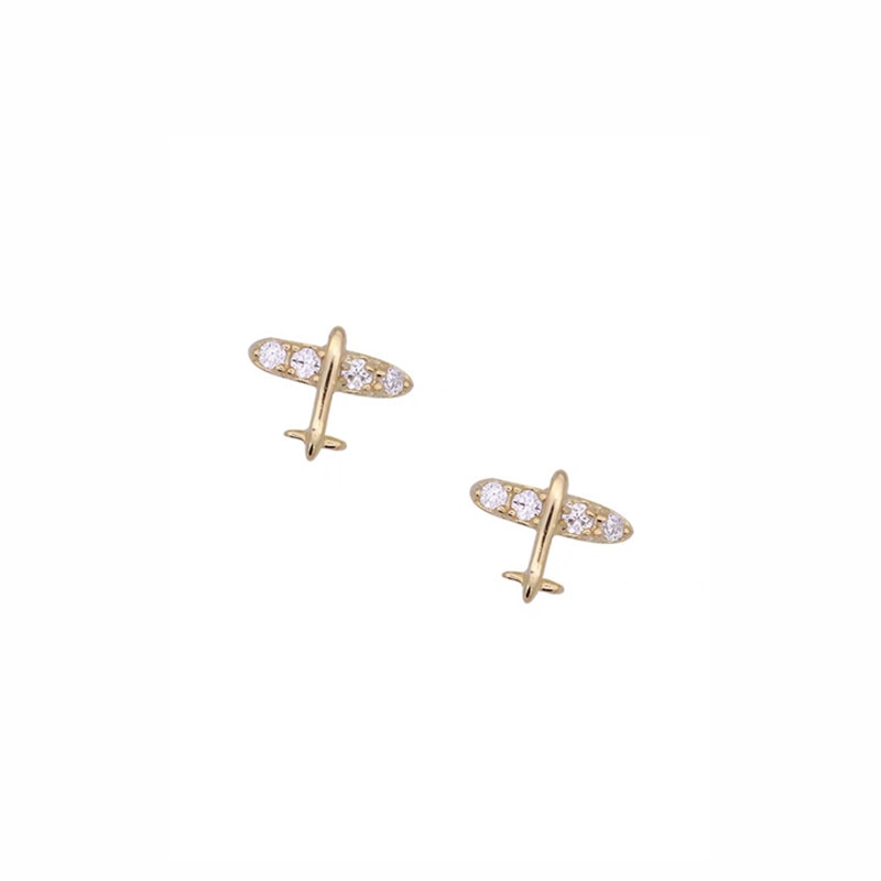 Gold Small Elegant Stud Earrings