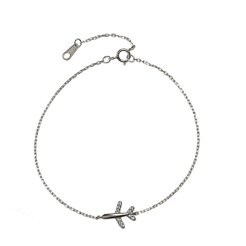 Luxurious S925 Silver Airplane Elegant Bracelet