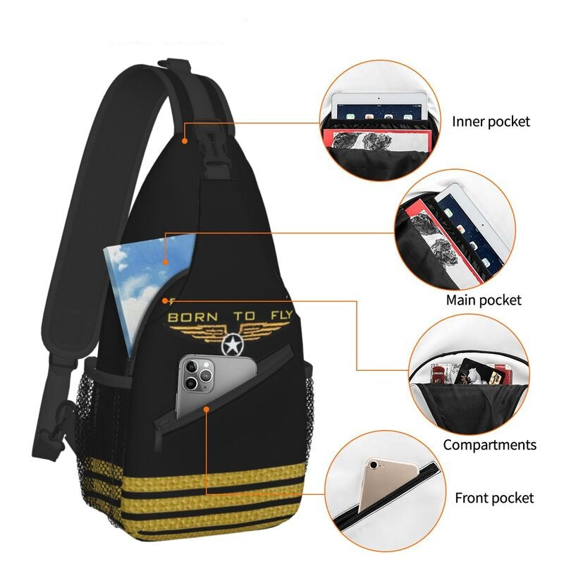 Born To Fly Flight Chest Shoulder Bag