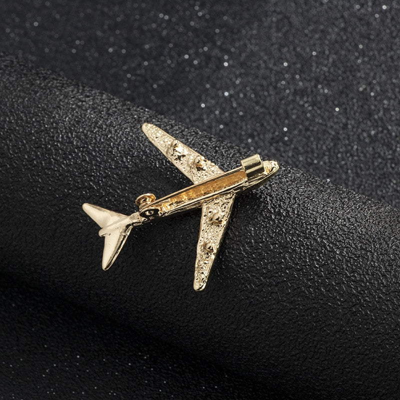 Unique Crystal Airplane Brooch