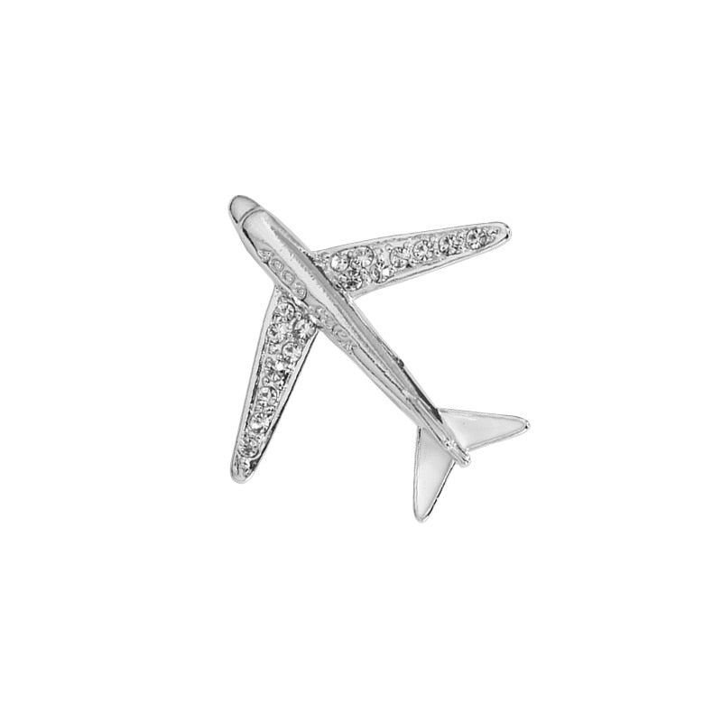 Unique Crystal Airplane Brooch