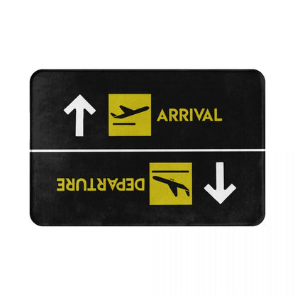 Arrivals and Departures Non-Slip Doormat Rug