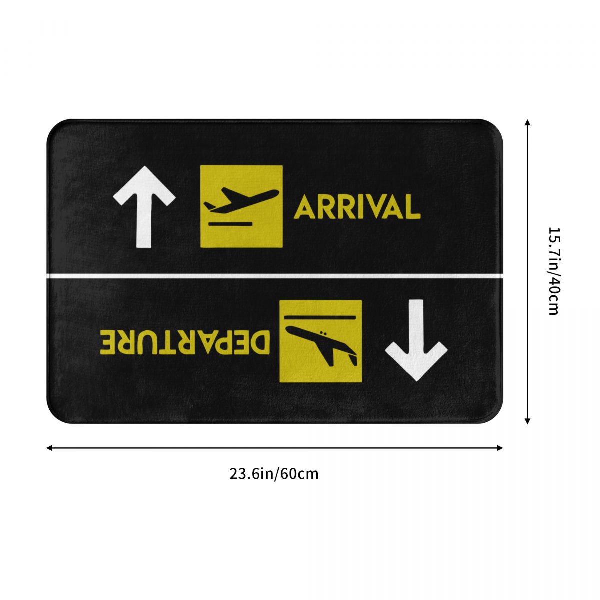 Arrivals and Departures Non-Slip Doormat Rug