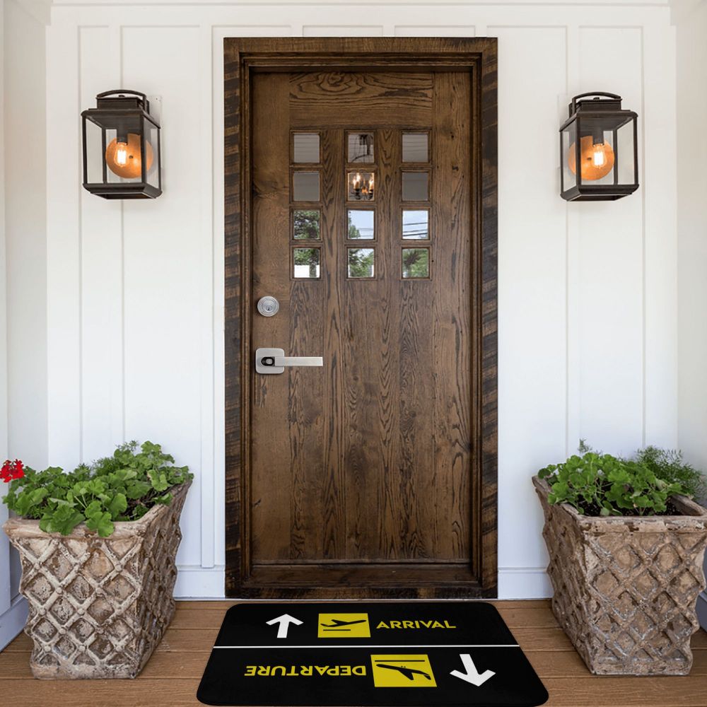 Arrivals and Departures Non-Slip Doormat Rug