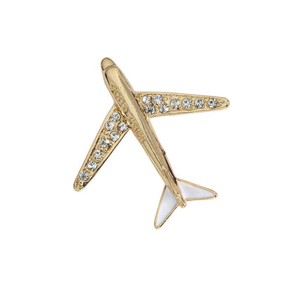 Unique Crystal Airplane Brooch